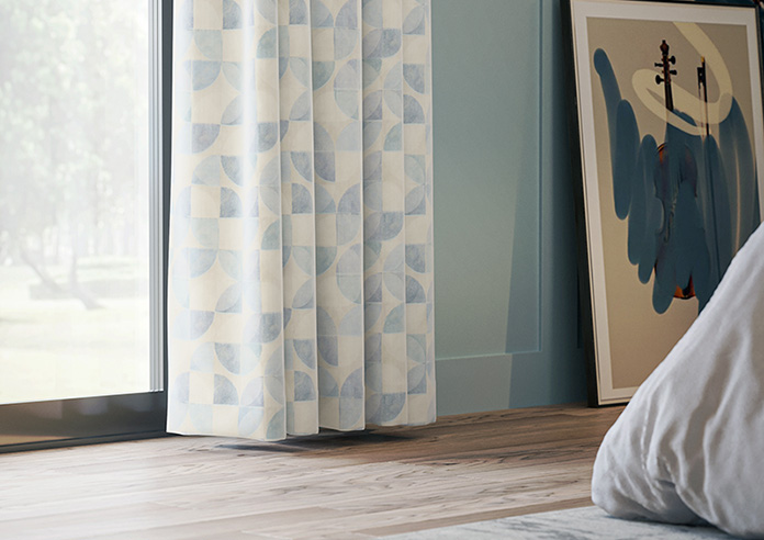 Mosaic Tile, Aquamarine - Made to Measure Curtains - Image 5